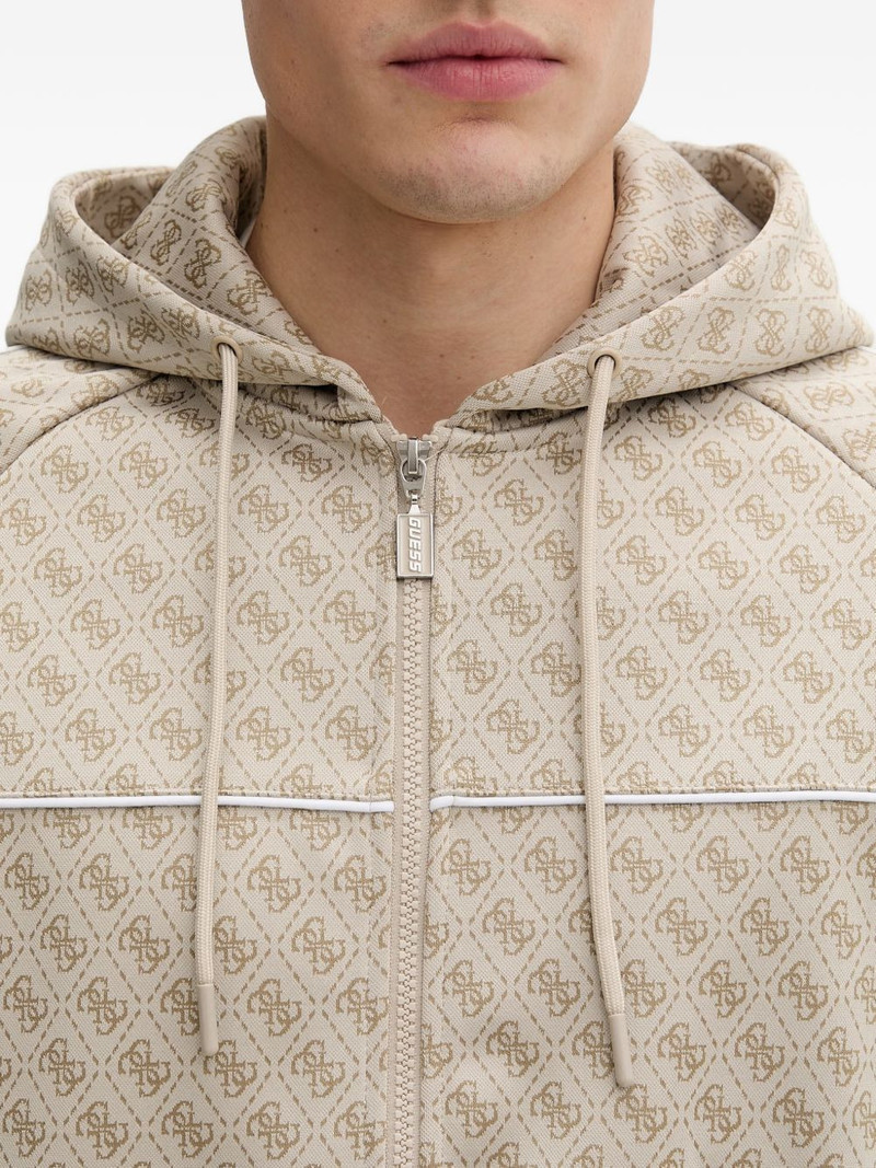 4G monogram-print zip-up hoodie 5