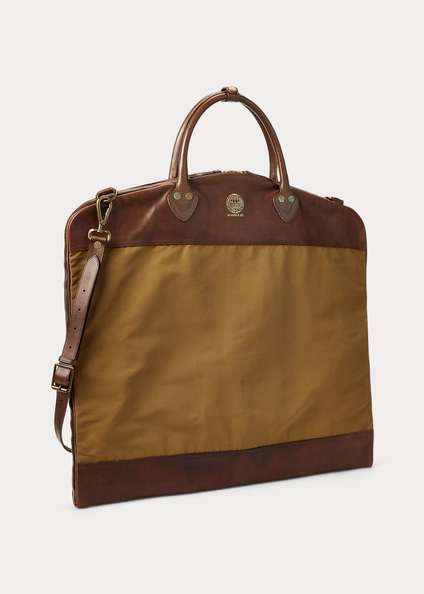 Leather-Trim Oilcloth Garment Bag - 2