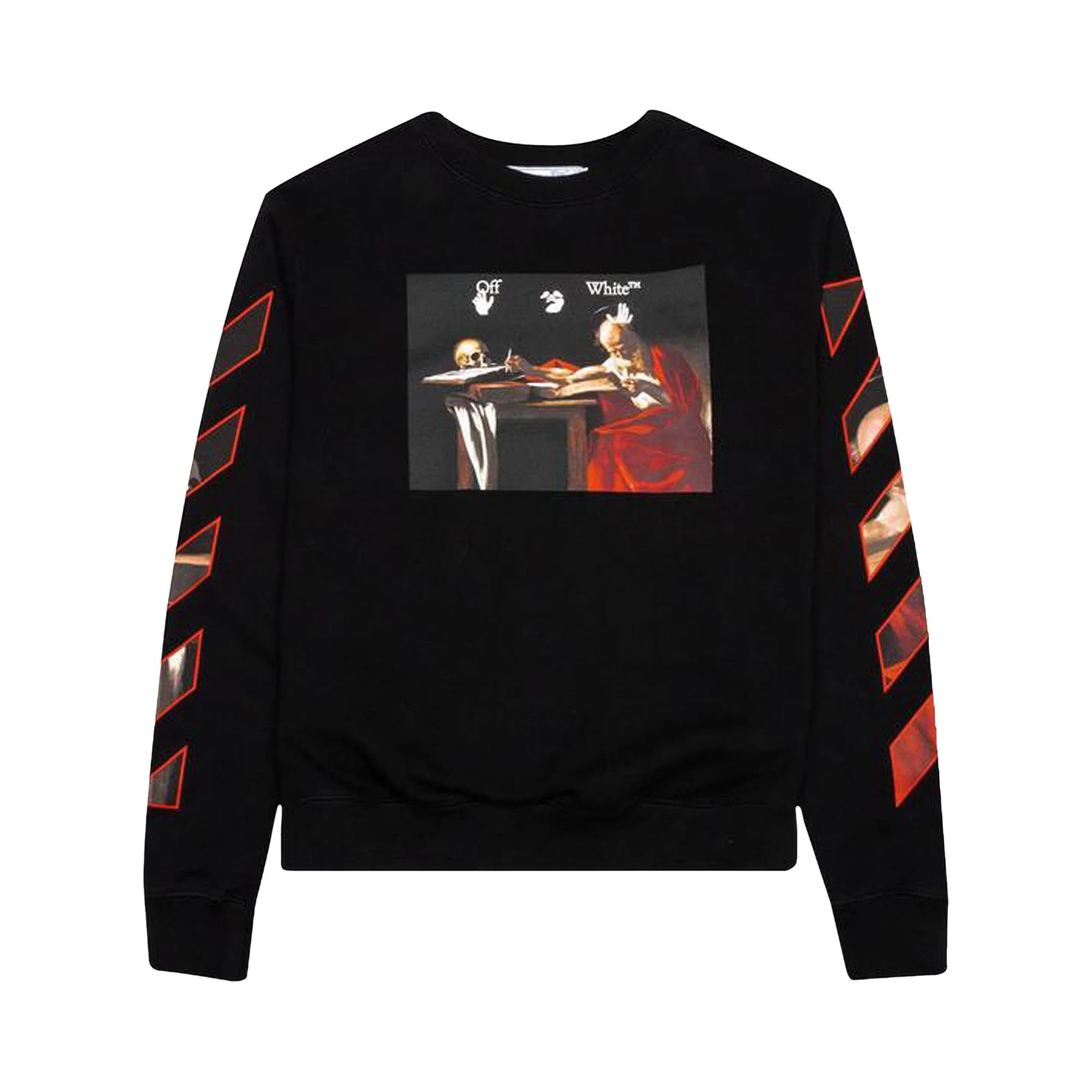 Off-White Caravaggio Slim Crewneck 'Black/Red' - 1