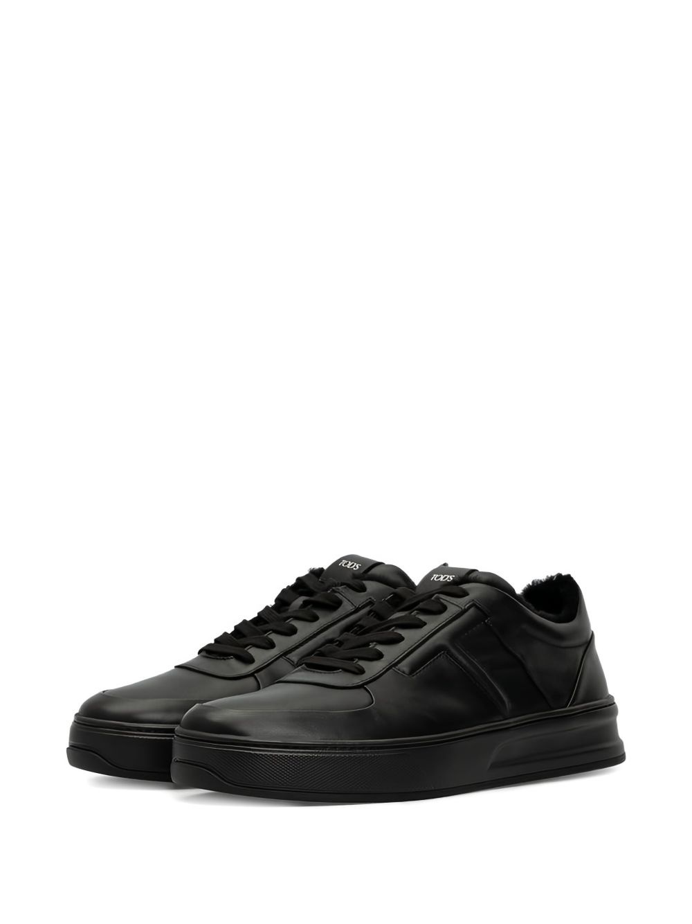 leather low-top seakers - 2