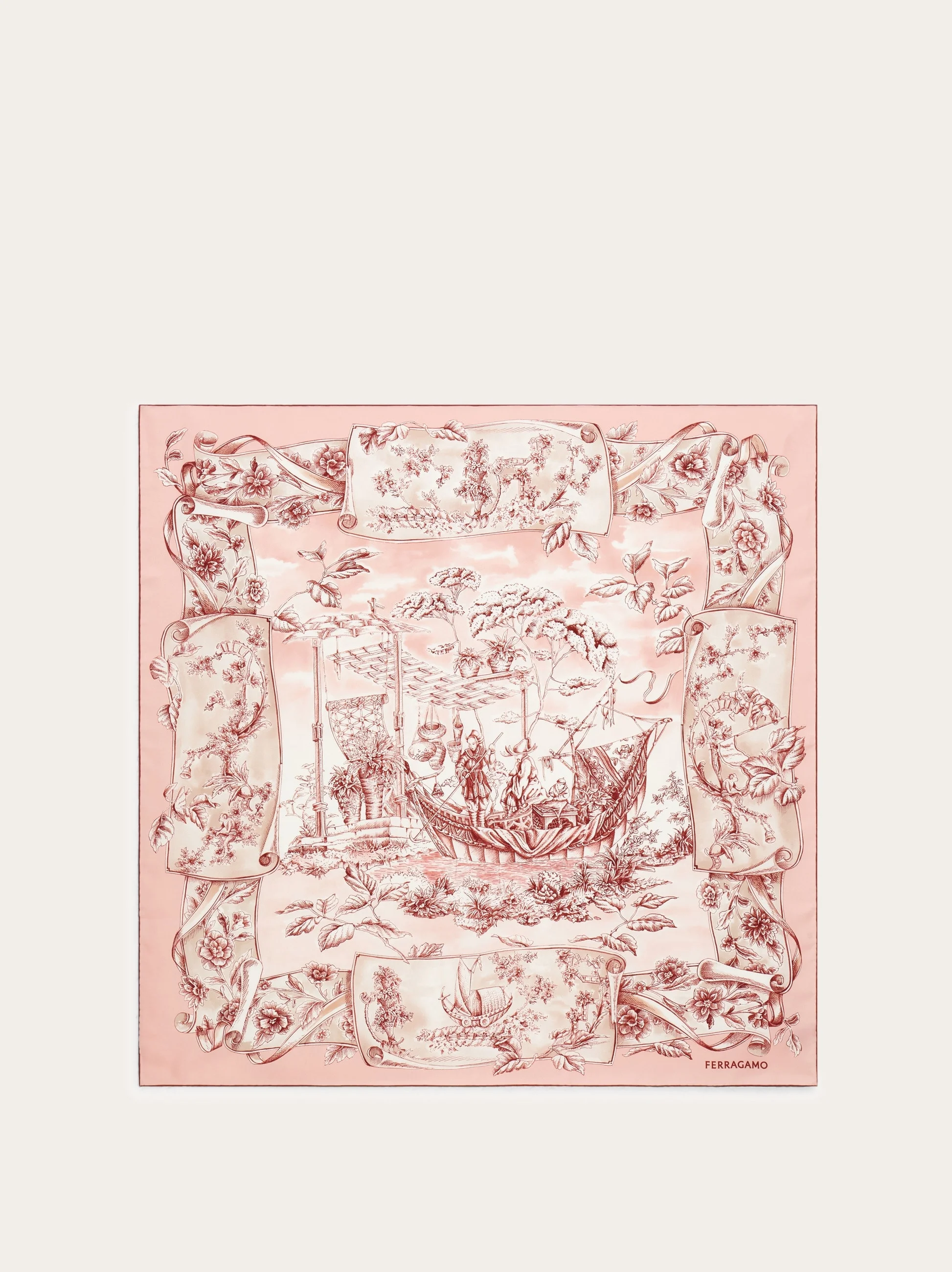 Ethnic print silk foulard - 1