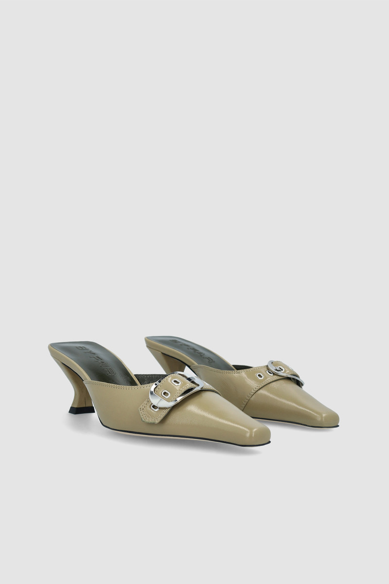BY FAR Evelyn Mangrove Glossed Nappa Leather Slingback Pump outlook