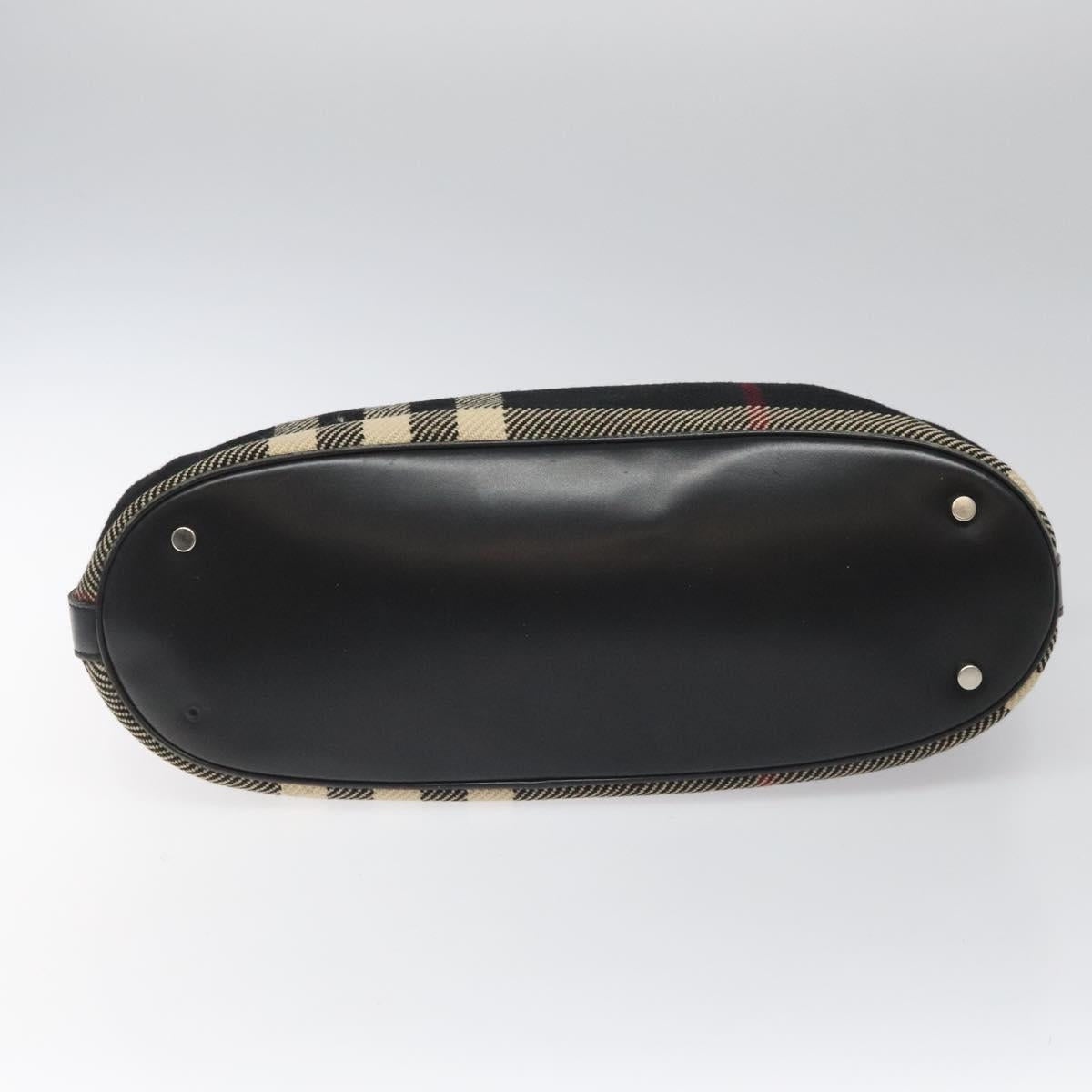 Burberry Nova Check Hand Bag Wool Black - 5