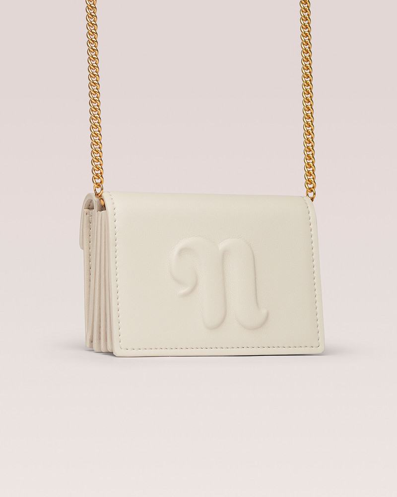 THE CONCERTINA MINI - Card holder with chain - Off white 3