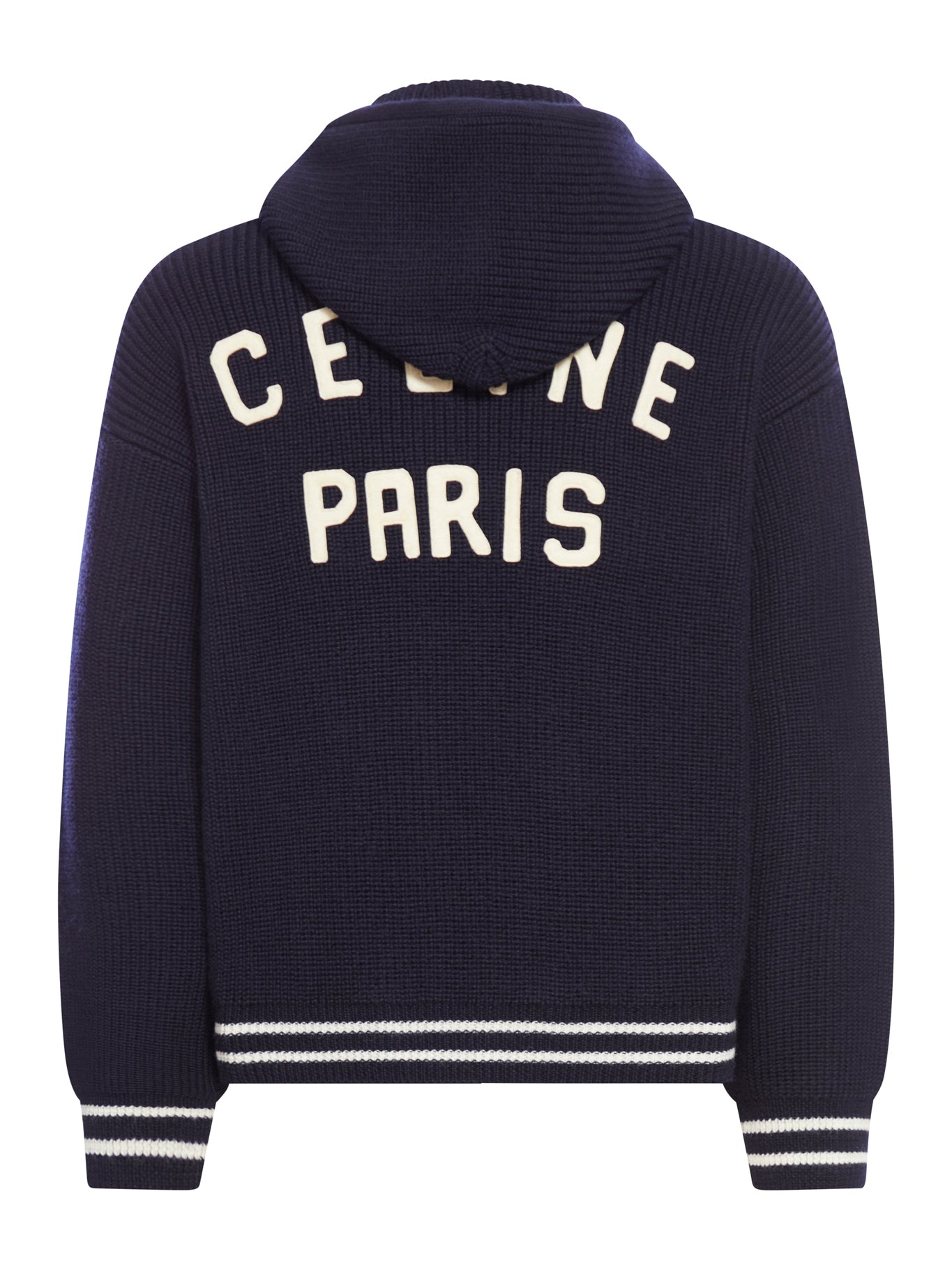 トップス RV00V830I.07MR COLLEGE HOODED SWEATER college hooded sweater in wool - KHAKI | CELINE