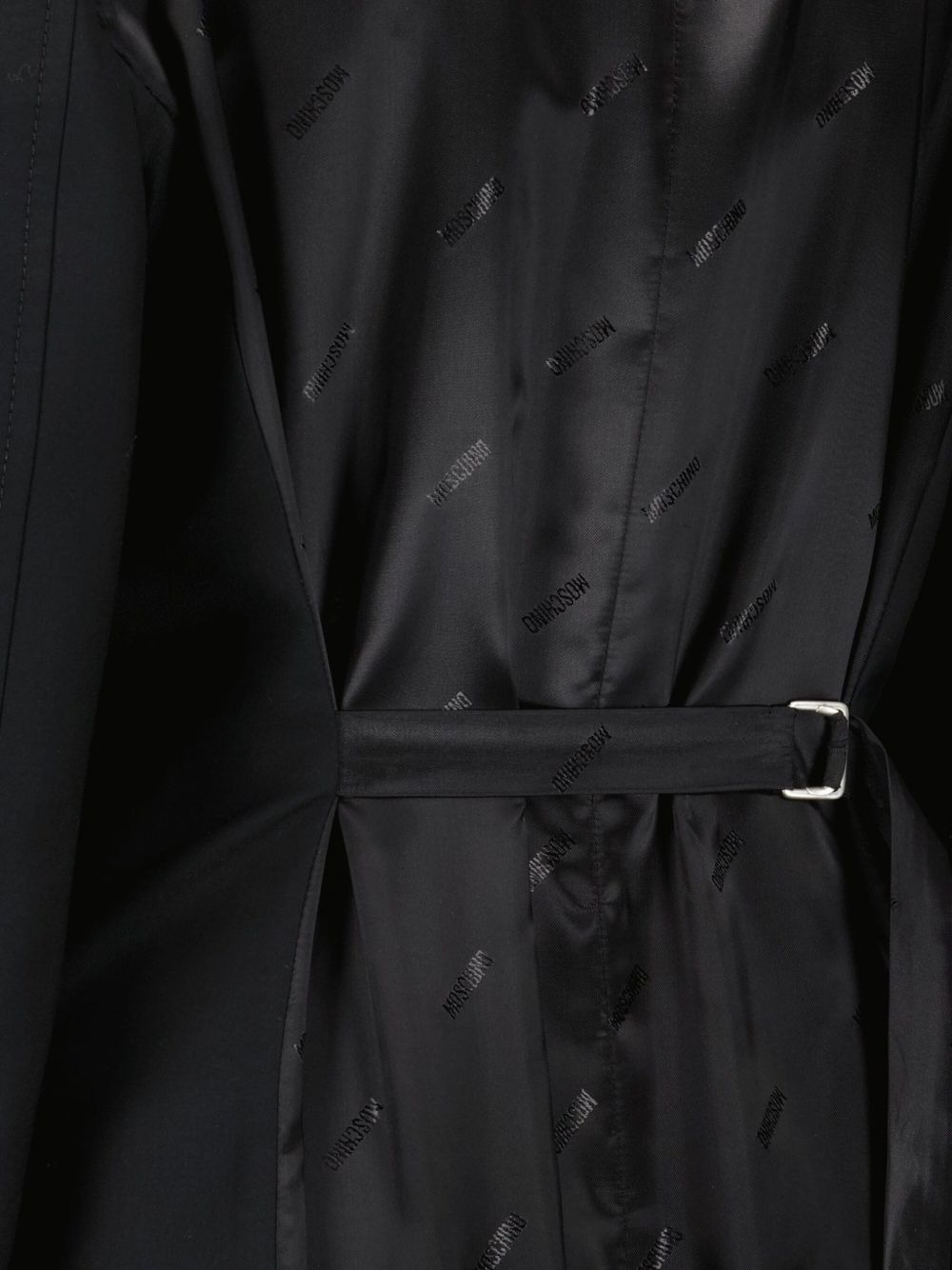 button-fastening satin-back coat - 3