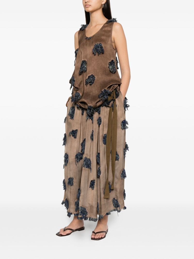 UMA WANG fringed-appliqué maxi skirt outlook