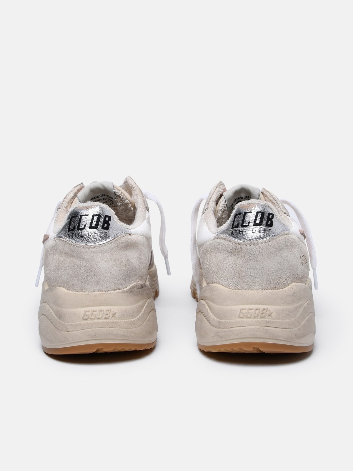 'RUNNING SOLE' WHITE NAPPA LEATHER SNEAKERS - 4