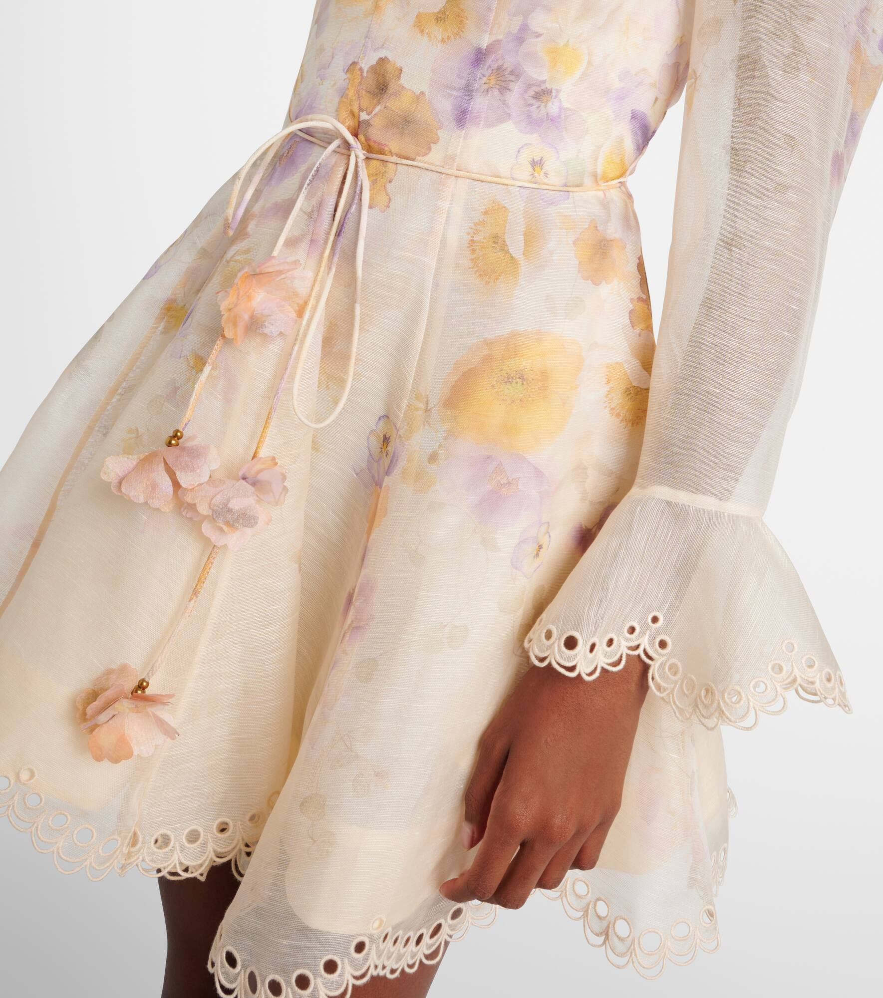 Memento linen and silk minidress - 6