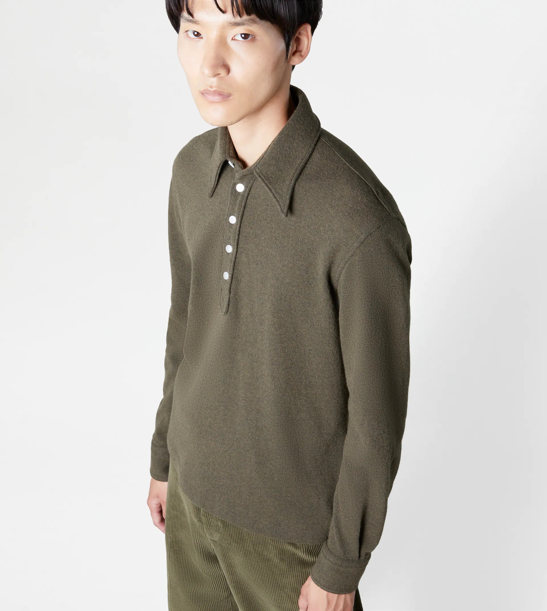 SHIRT IN MIXED WOOL - GREEN - 7