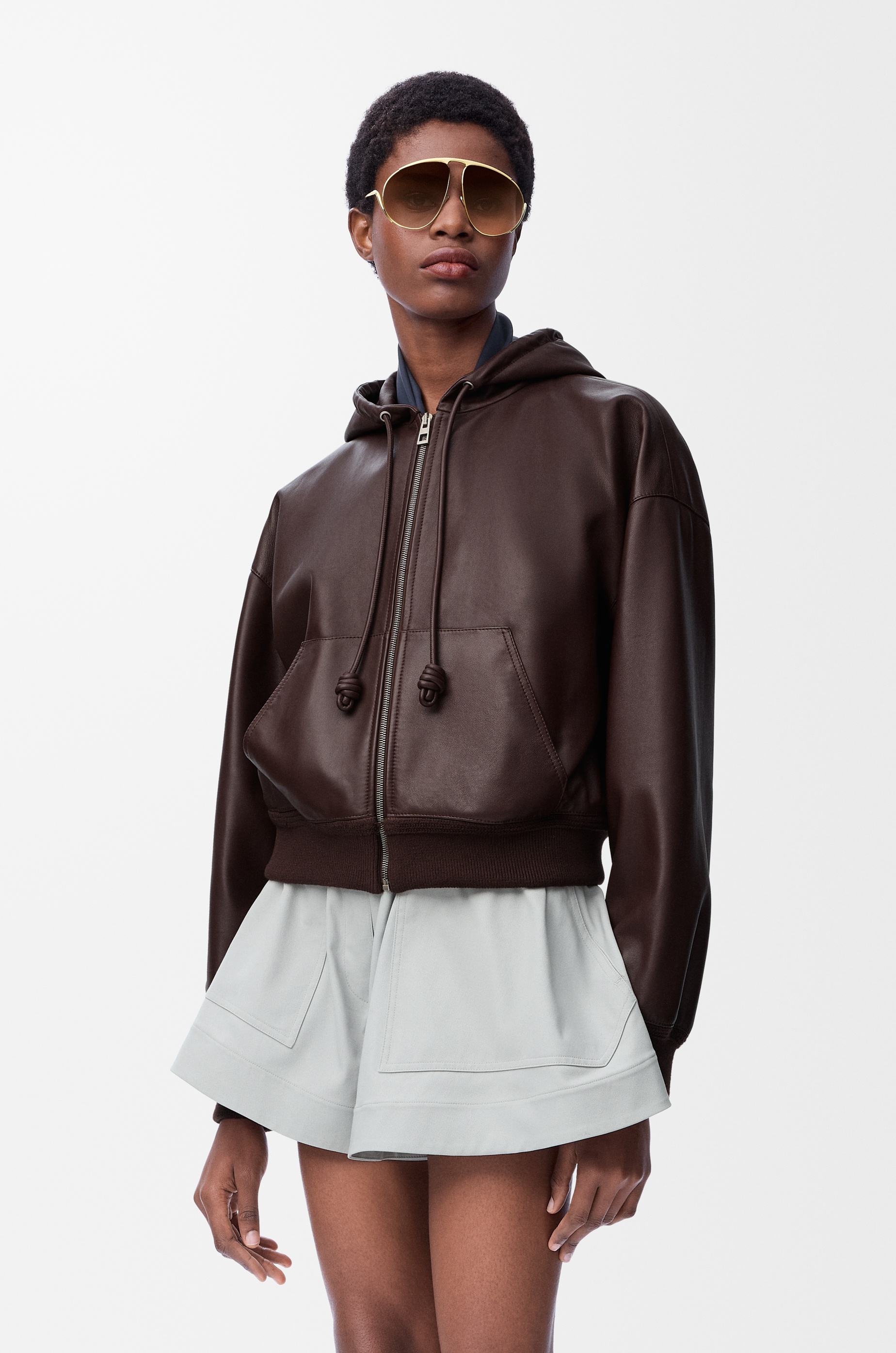 Flamenco hoodie in nappa lambskin - 3