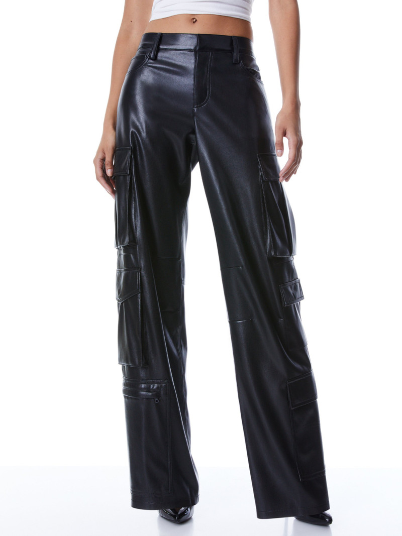 Alice + Olivia LUIS VEGAN LEATHER CARGO PANT outlook