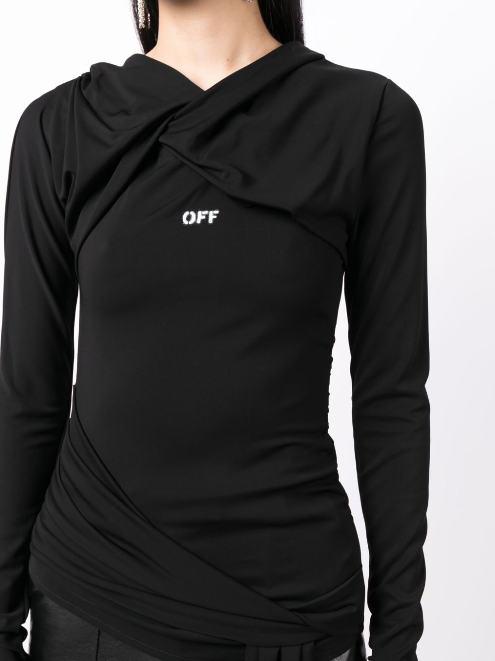 Fluid Jer Twist hooded top - 5