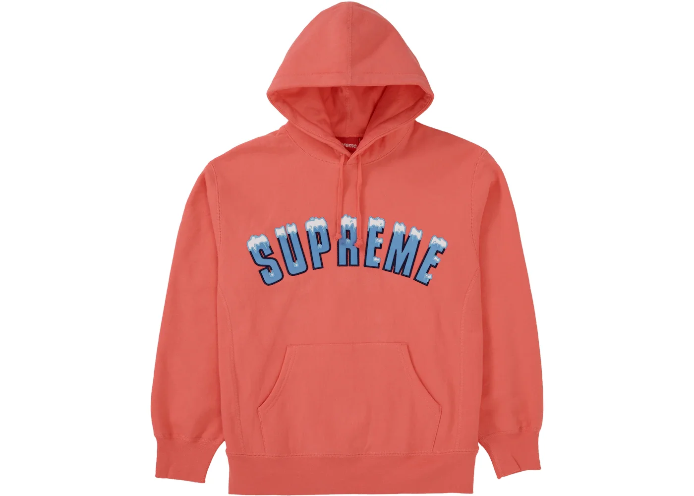 Supreme Icy Arc Hooded Sweatshirt Bright Coral - 1