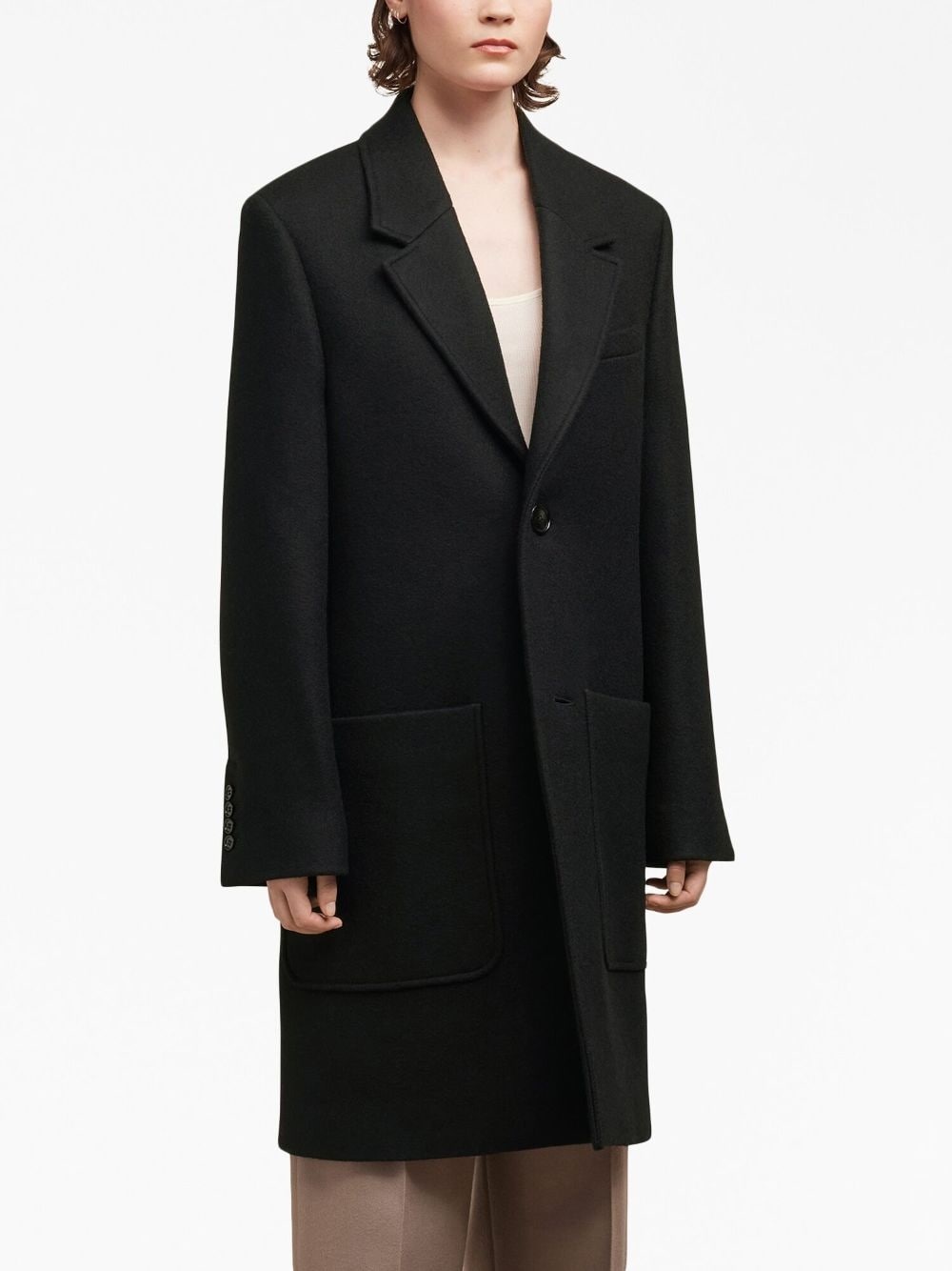 single-breasted wool coat - 5