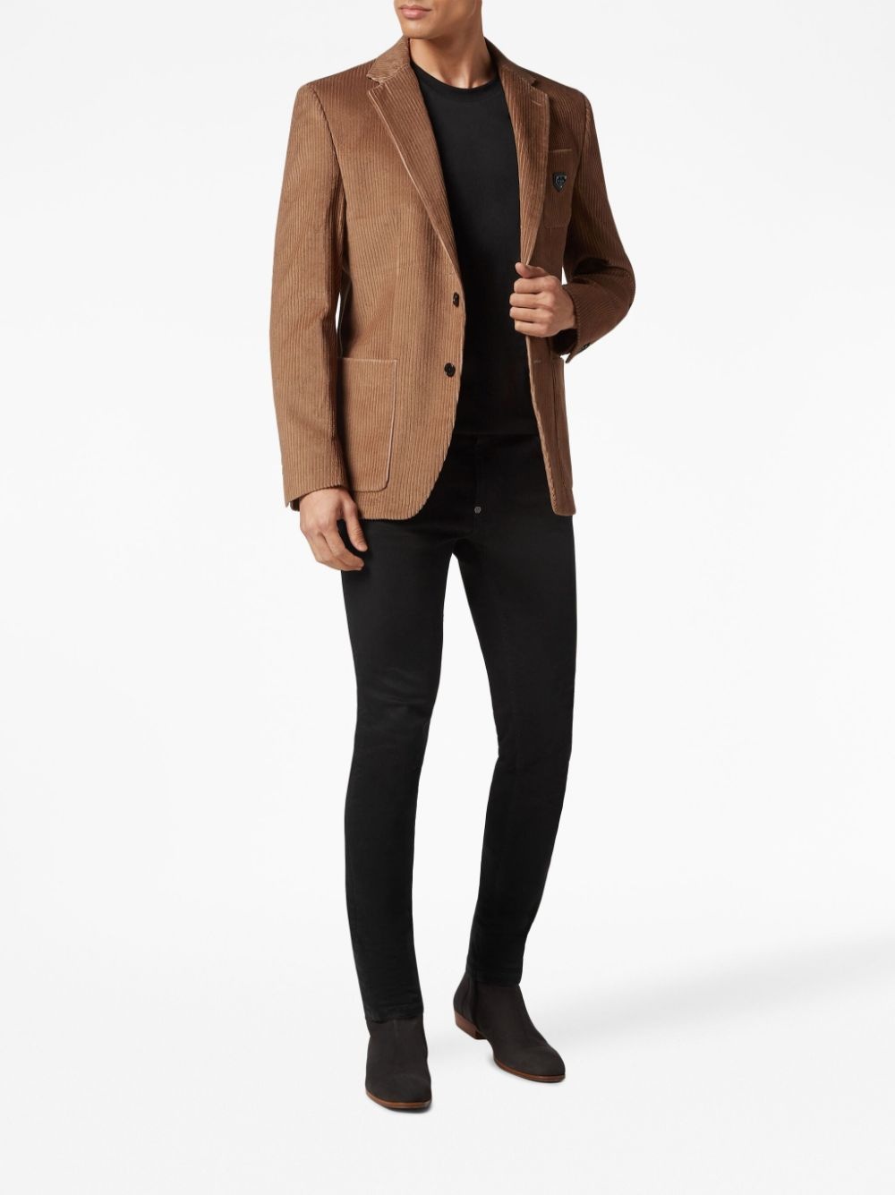 single-breasted corduroy blazer - 2