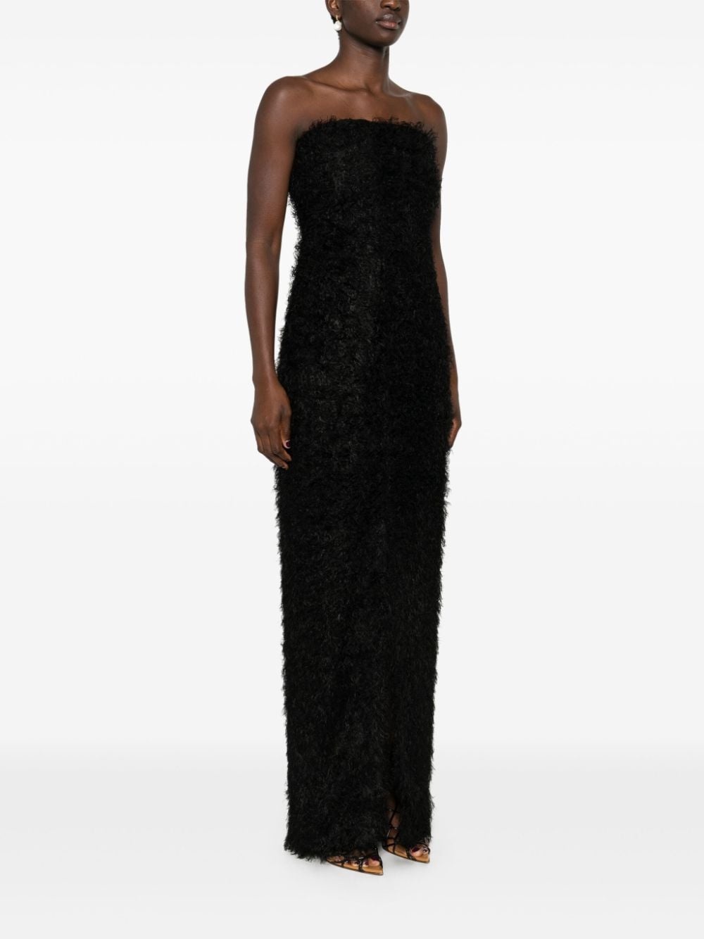 strapless fil-coupé dress - 3