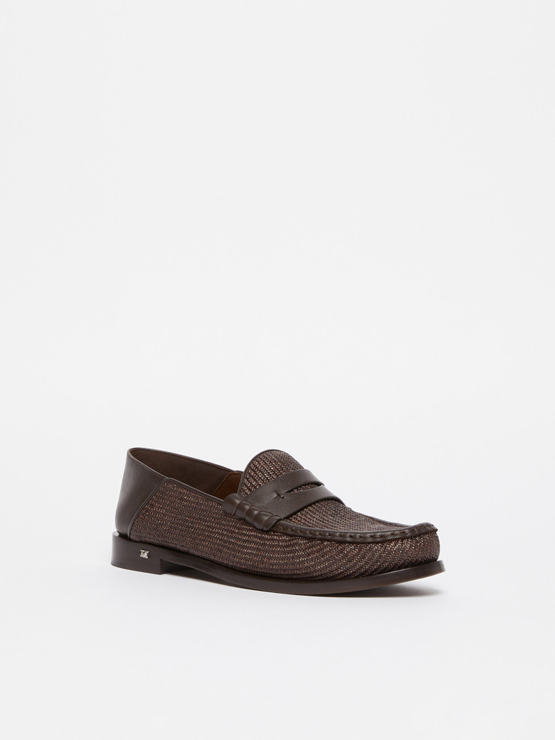 Max Mara STRAWLOAFER Raffia-effect loafers outlook