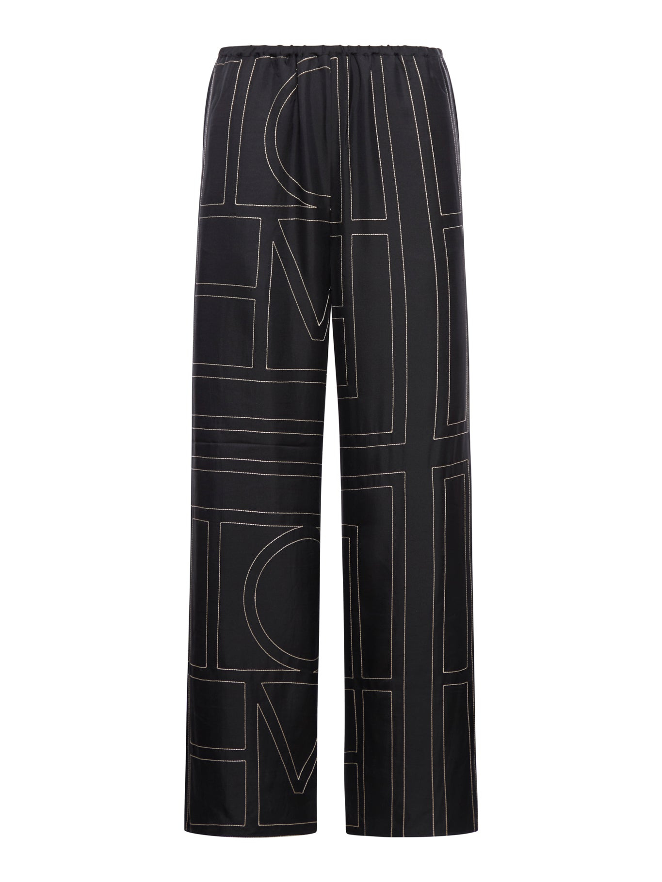 MONOGRAM SILK PANTS - 2