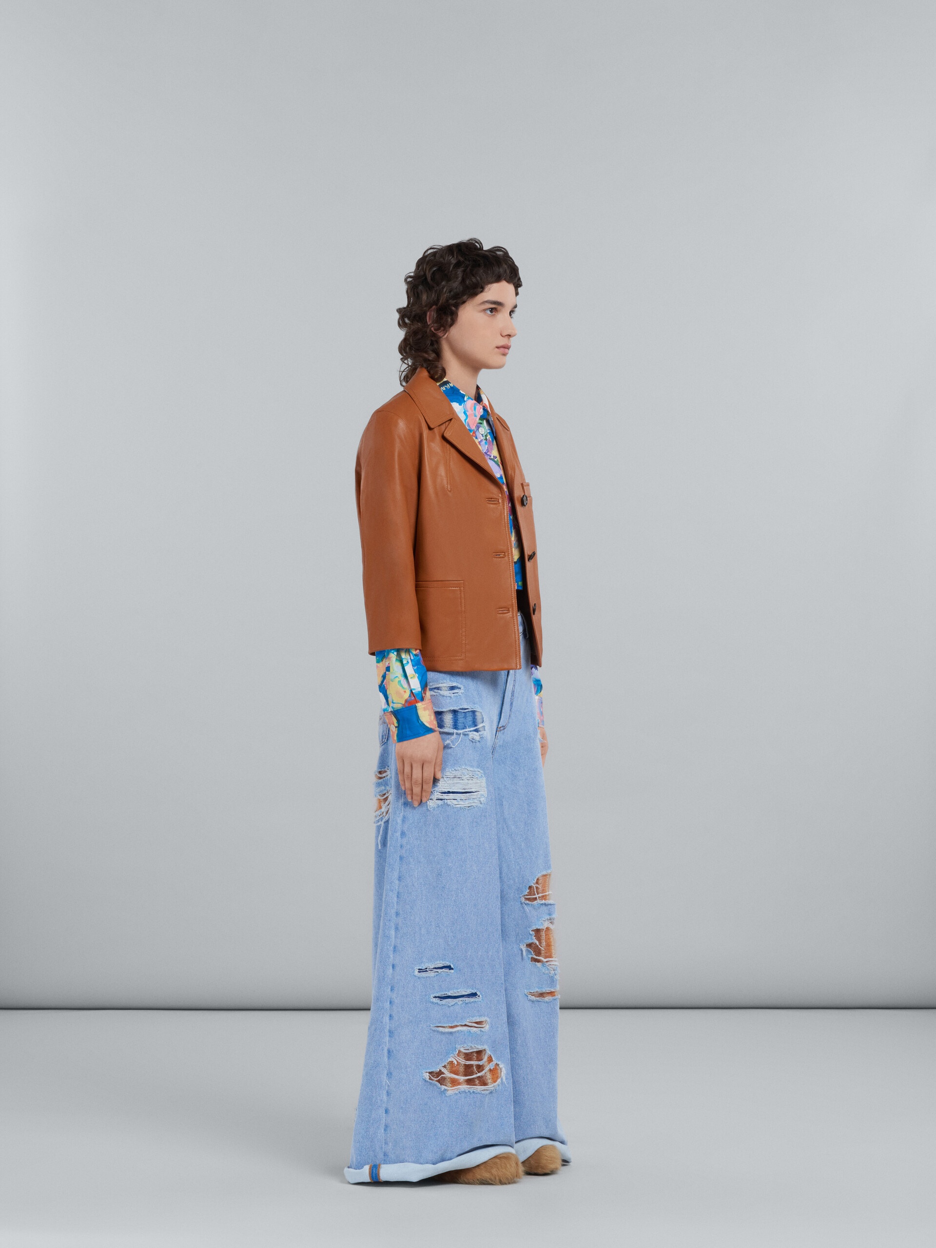 CROPPED PRINTED POPLIN SHIRT - 5