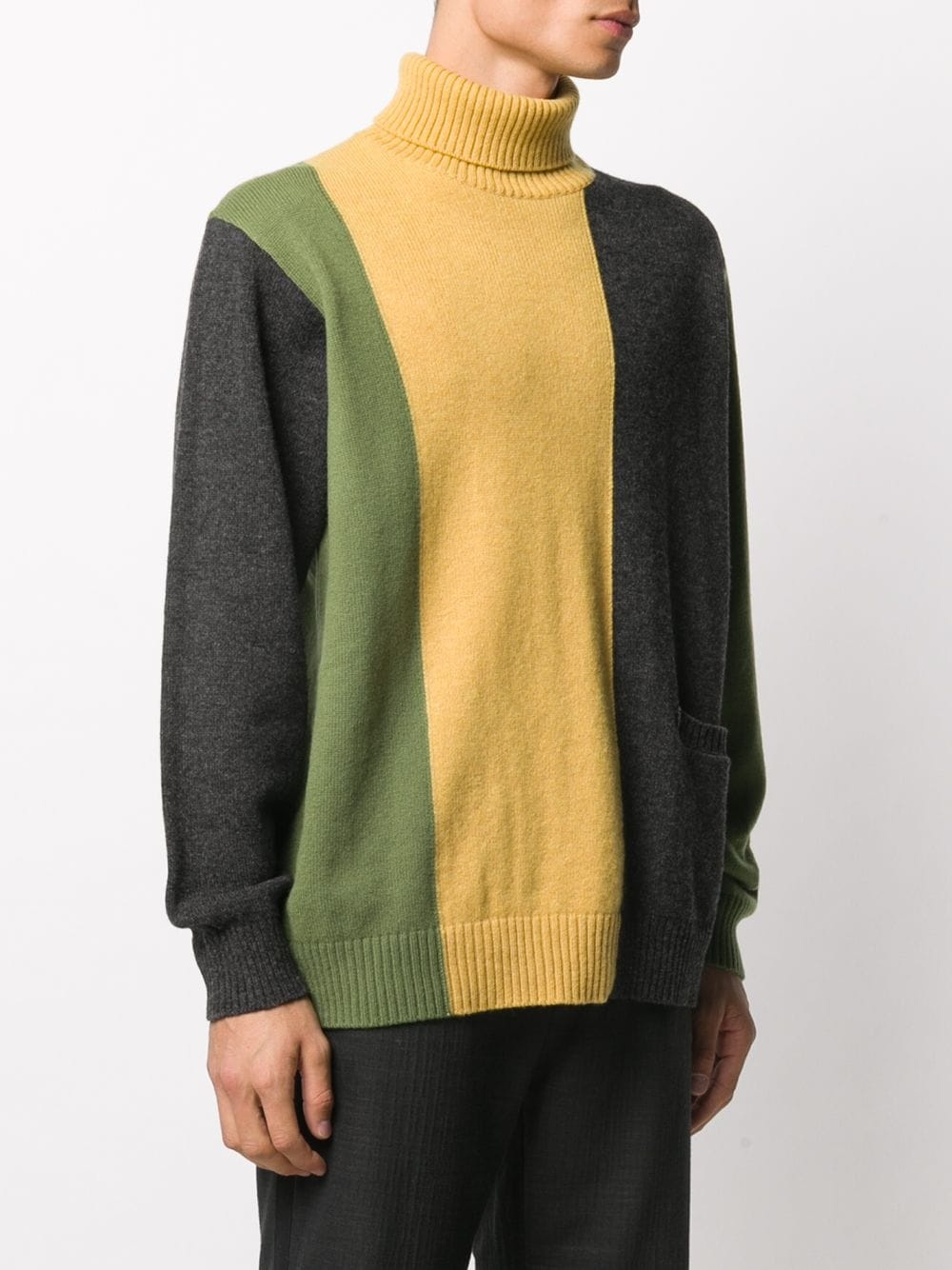 contrast panel roll neck jumper - 3