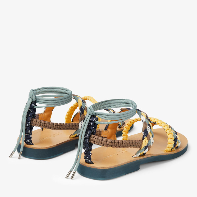 JIMMY CHOO Asta Gladiator
Sunflower Woven Nylon Gladiator Sandals outlook