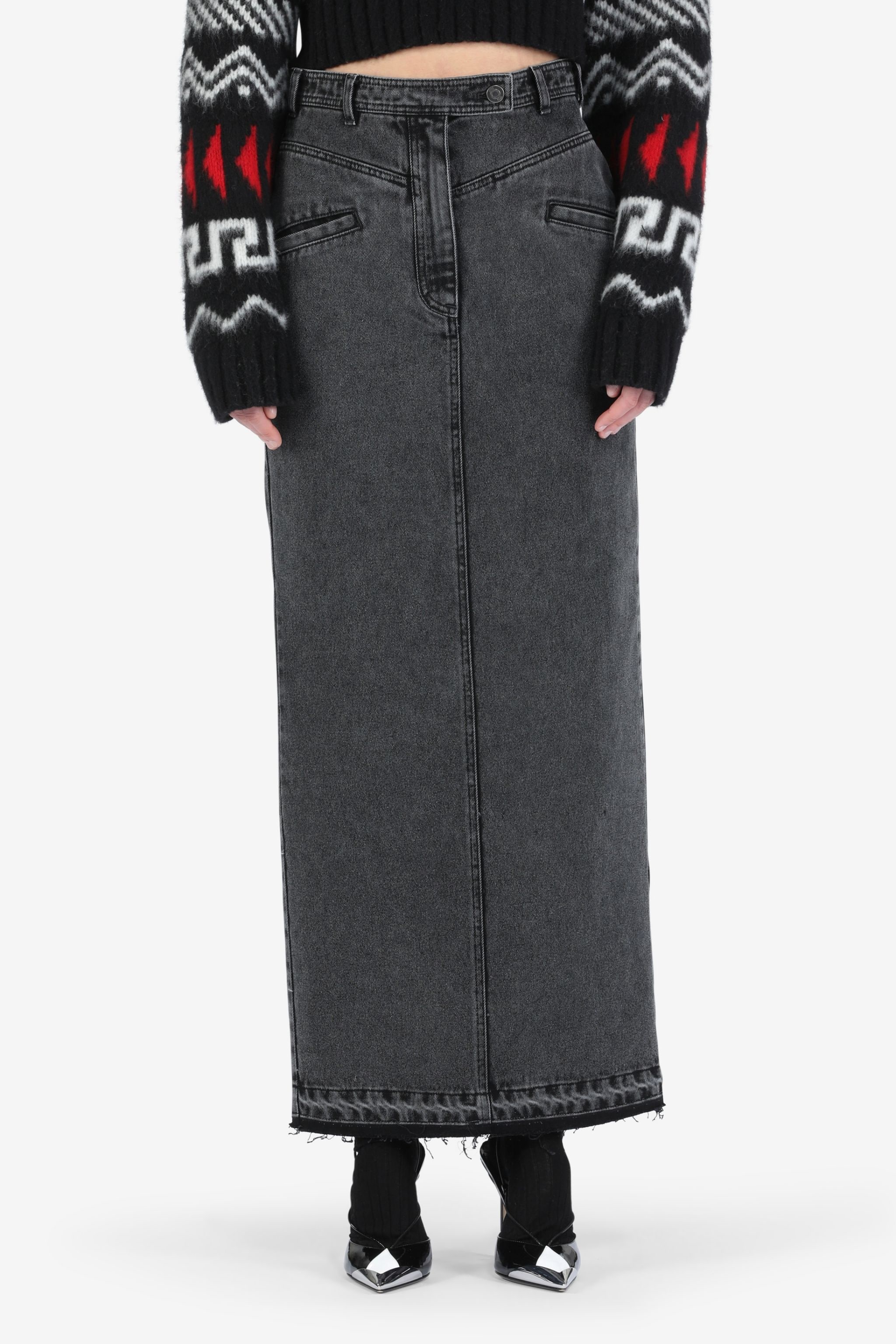 DENIM MAXI SKIRT - 1