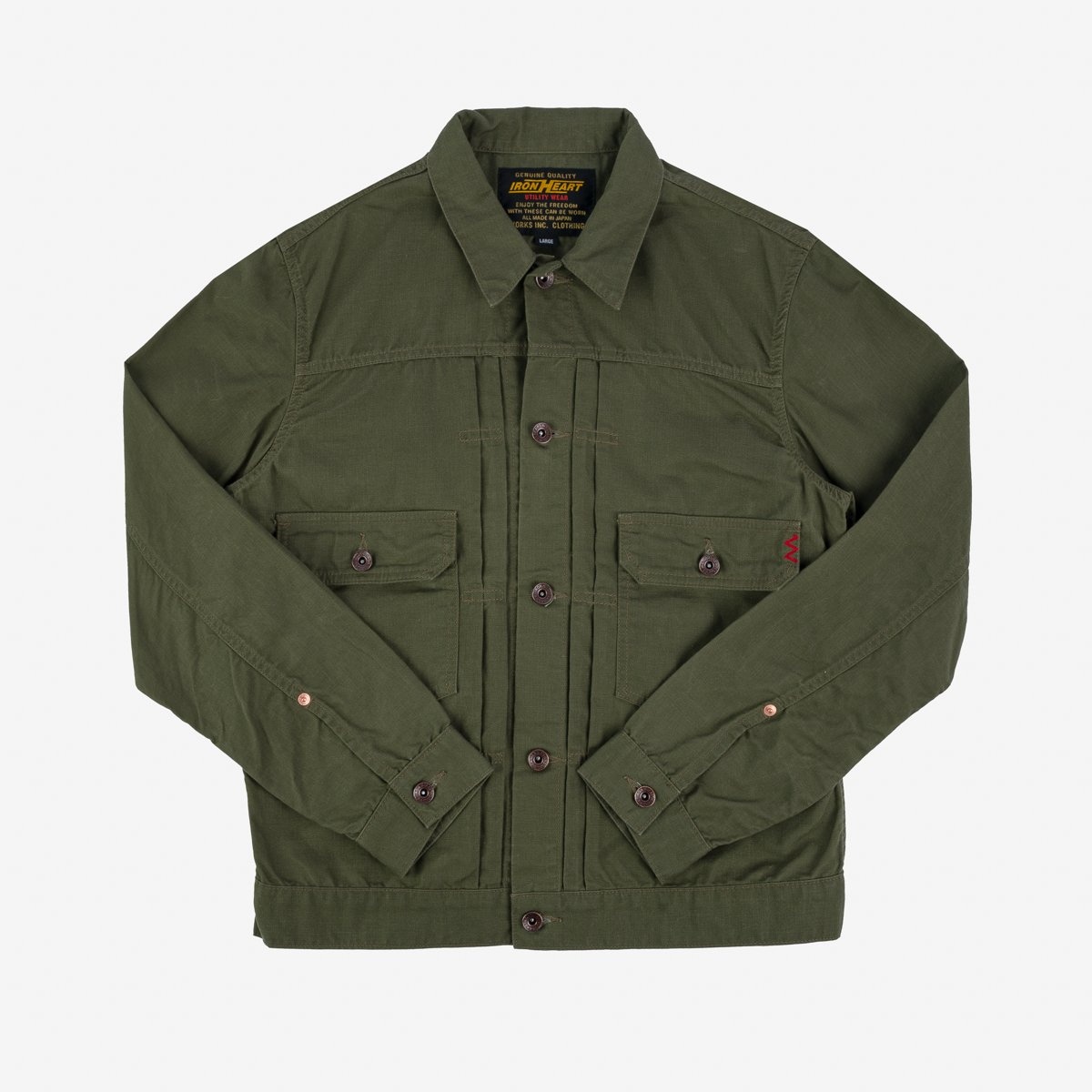 IHJ-134-ODG 9oz Paraffin Coated OX Type II Jacket - Olive Drab Green - 1