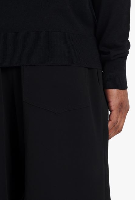 Black wool sweater with neon yellow Balmain logo - 8