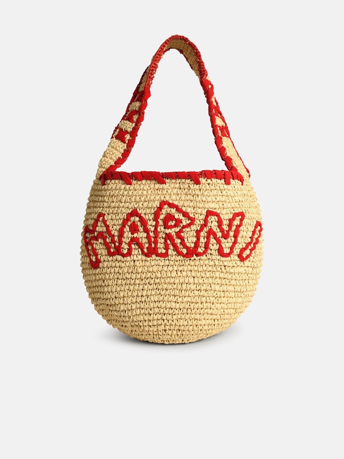 MEDIUM 'HOBO NASSA' BAG IN RED NATURAL RAFFIA - 1