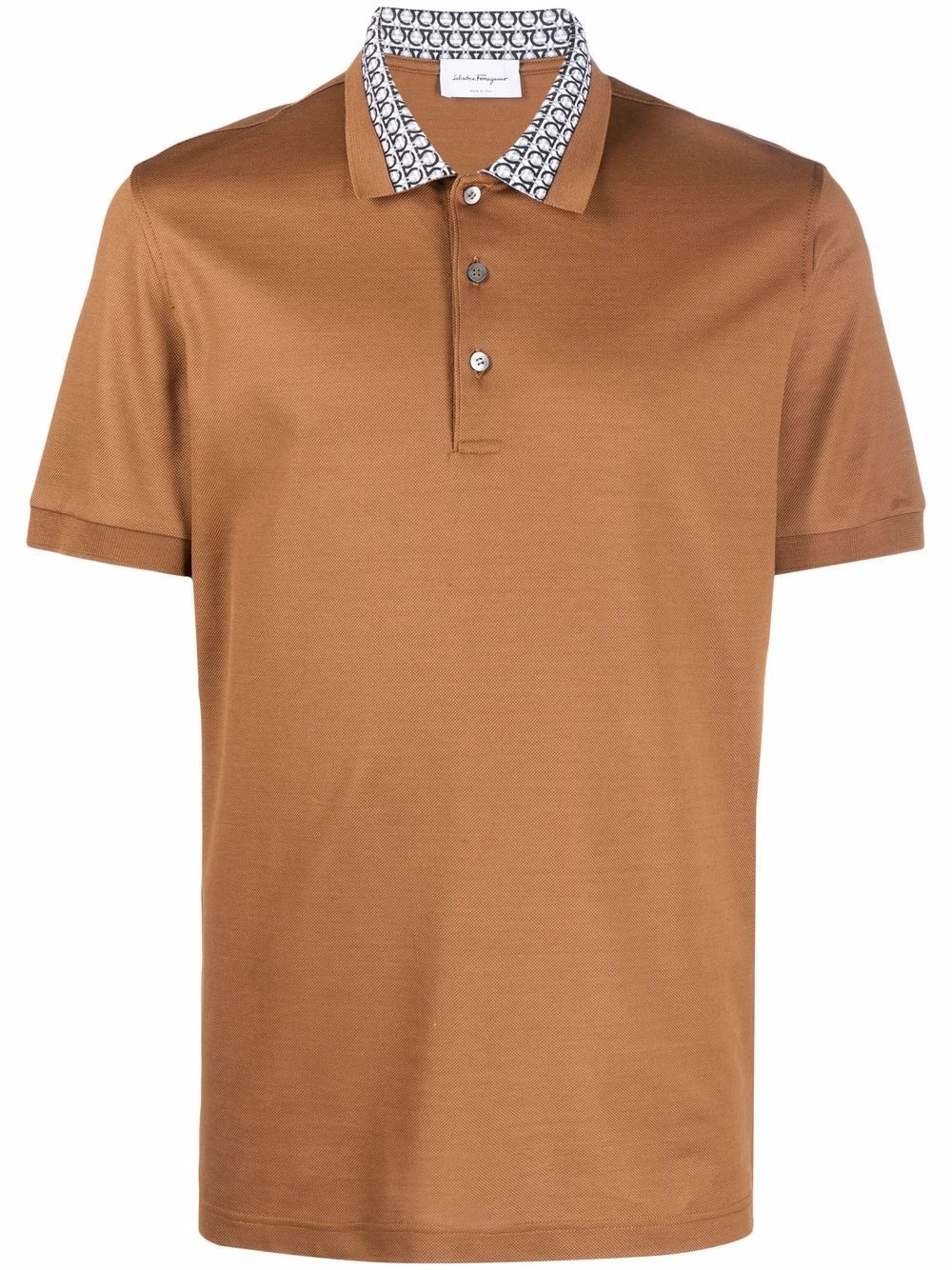 monogram-collar polo shirt - 1