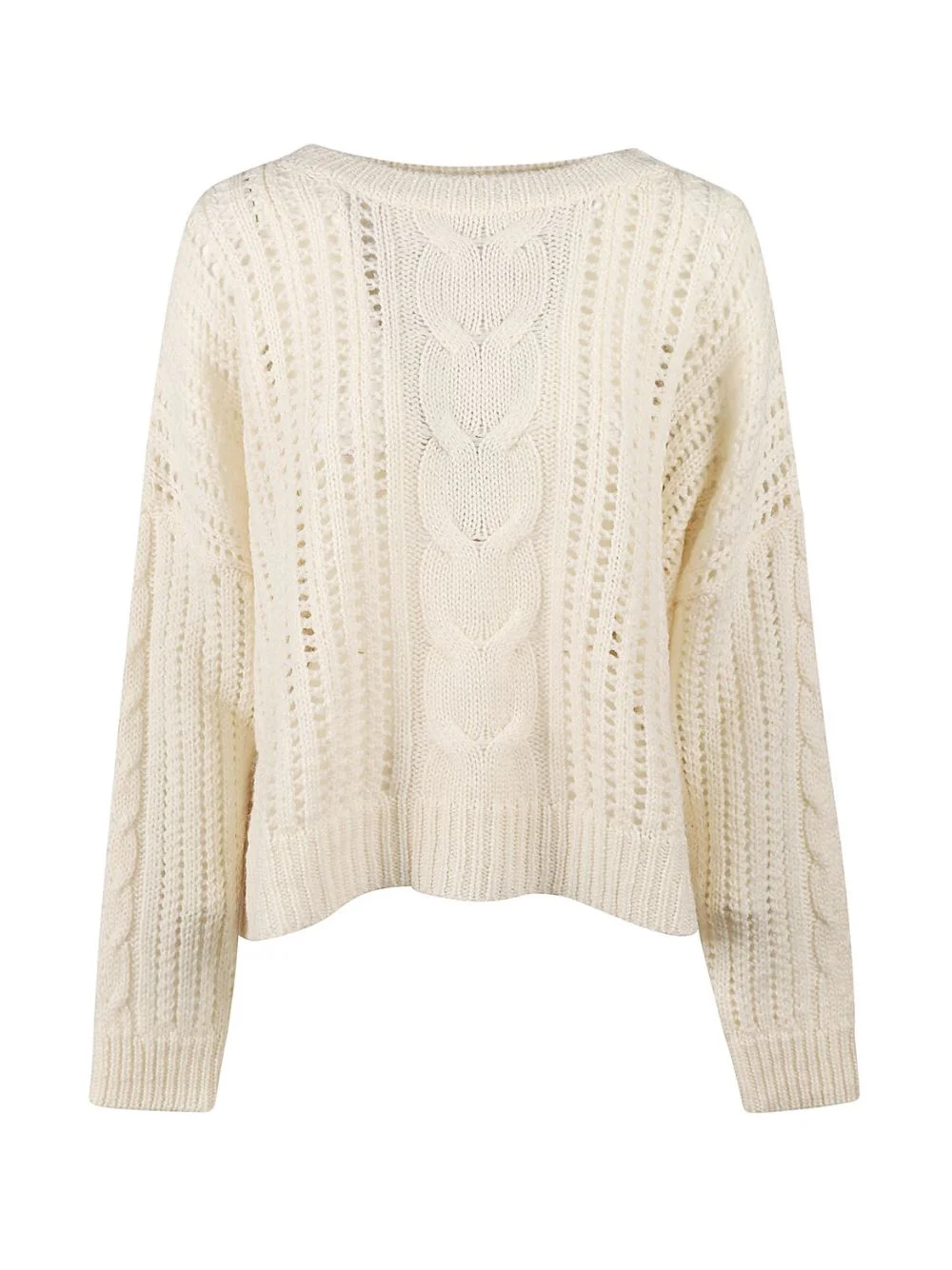 cable-knit eyelet sweater - 1