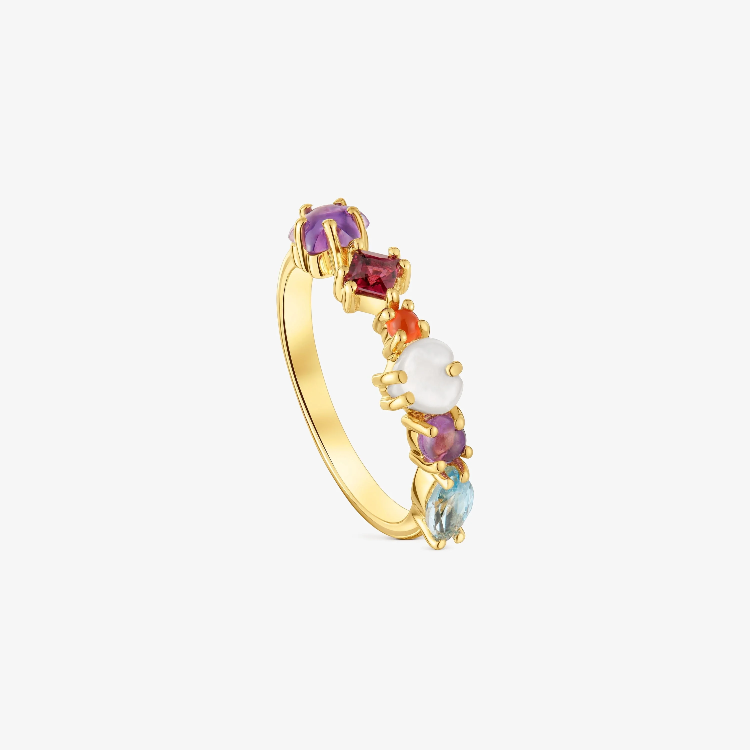 Small 18K gold vermeil and gemstones motifs Ring Sugar Party - 1