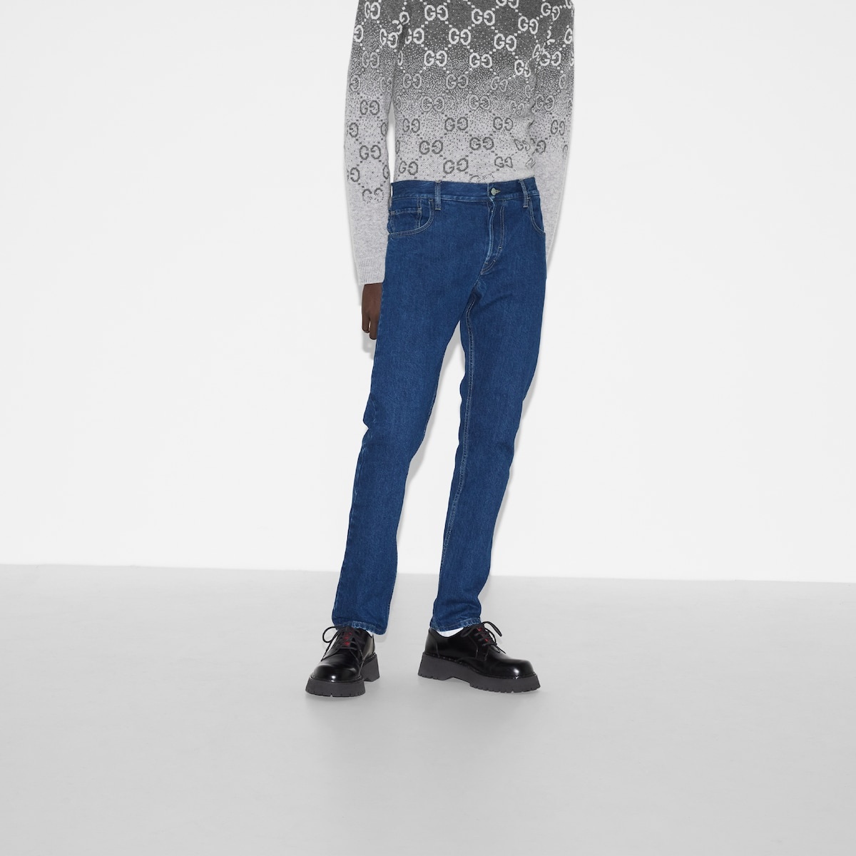 Tapered denim pant with Web - 3