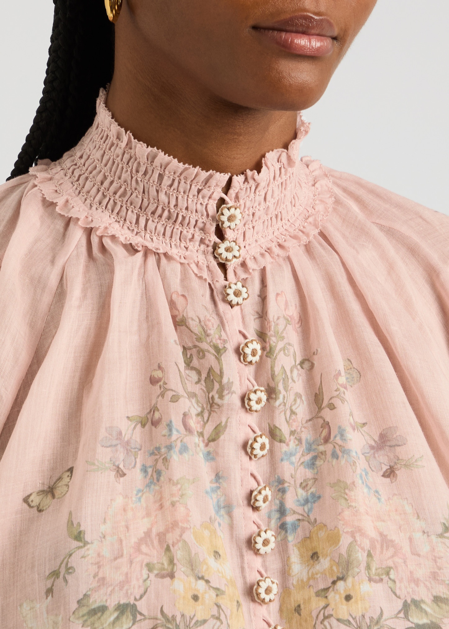 Waverly floral-print ramie blouse - 5