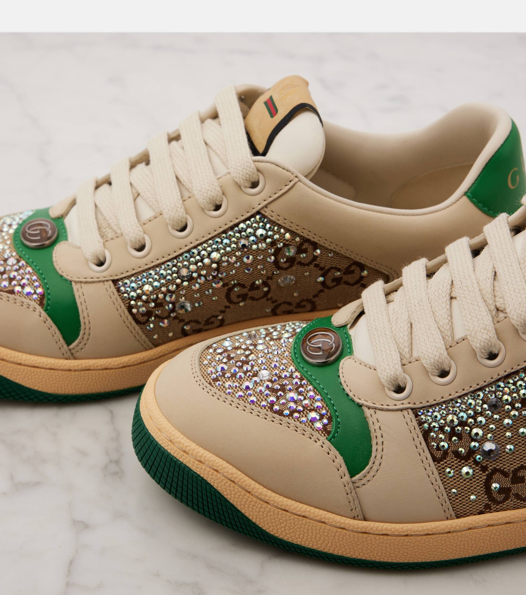 Screener embellished leather sneakers - 5