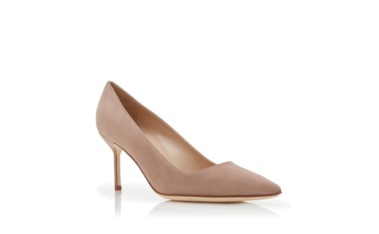 Light Beige Suede Pumps - 3