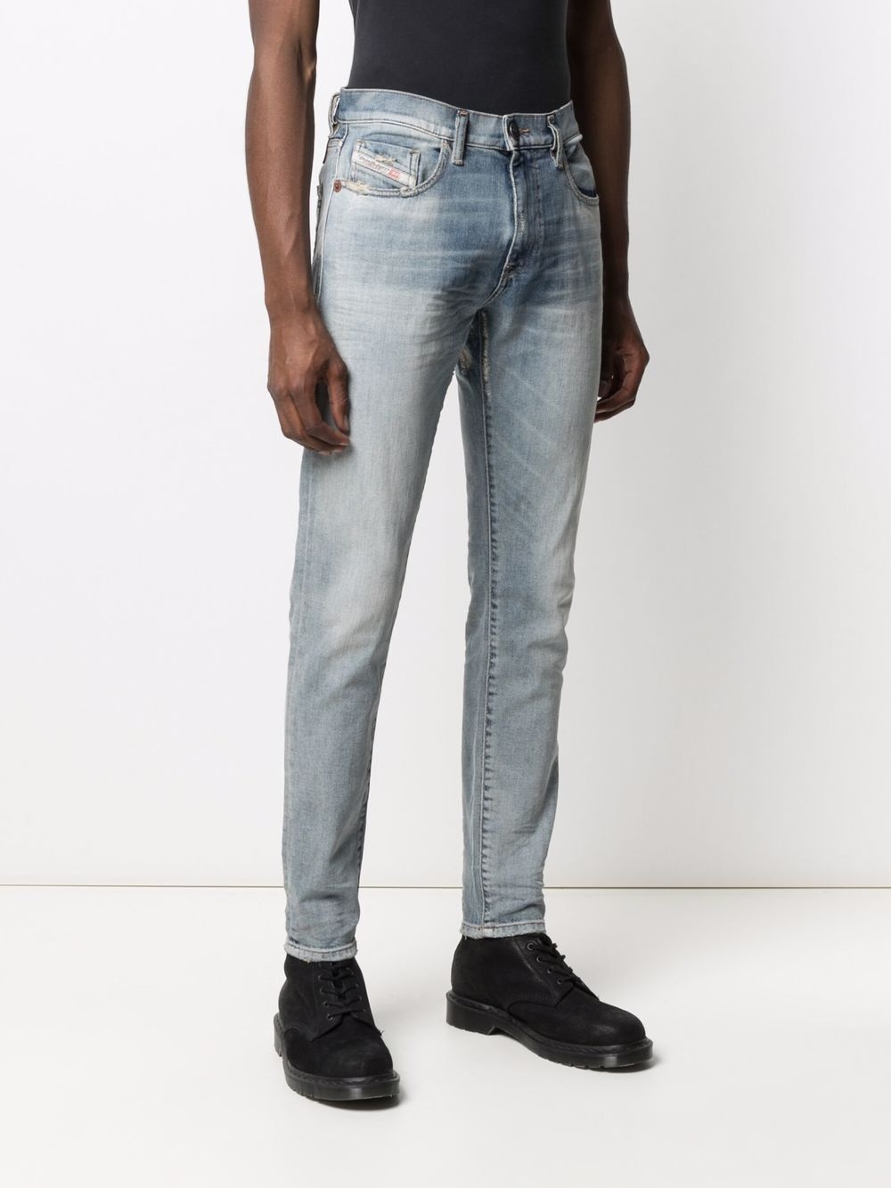 faded slim-fit jeans - 3