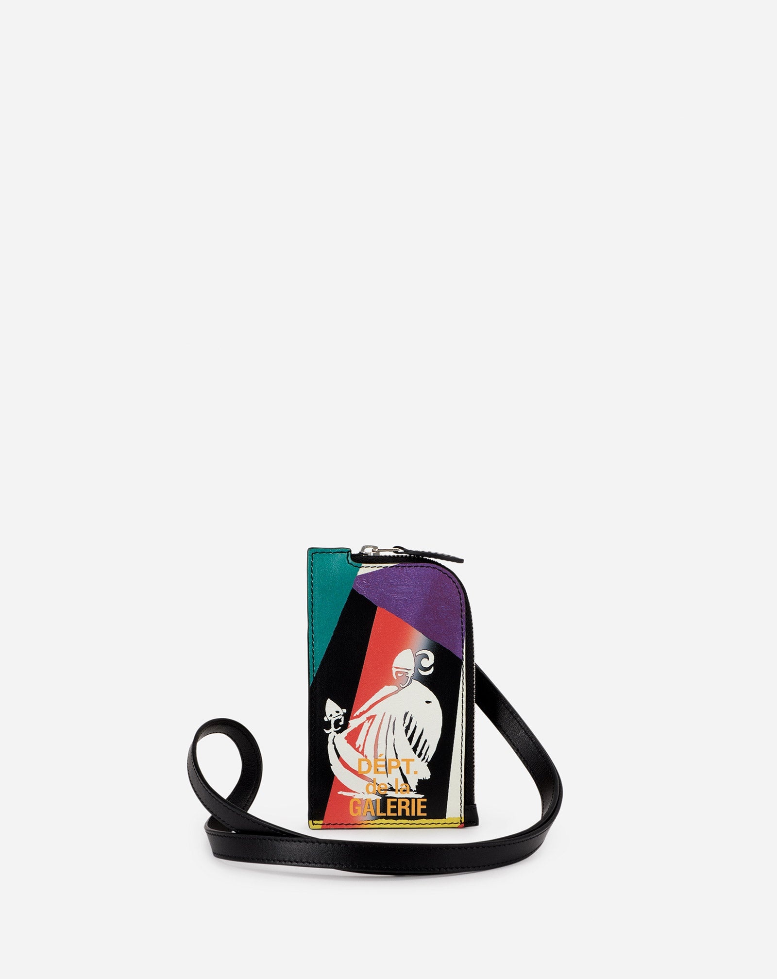 NECKLACE CARD HOLDER IN  PRINTED LEATHER - 5