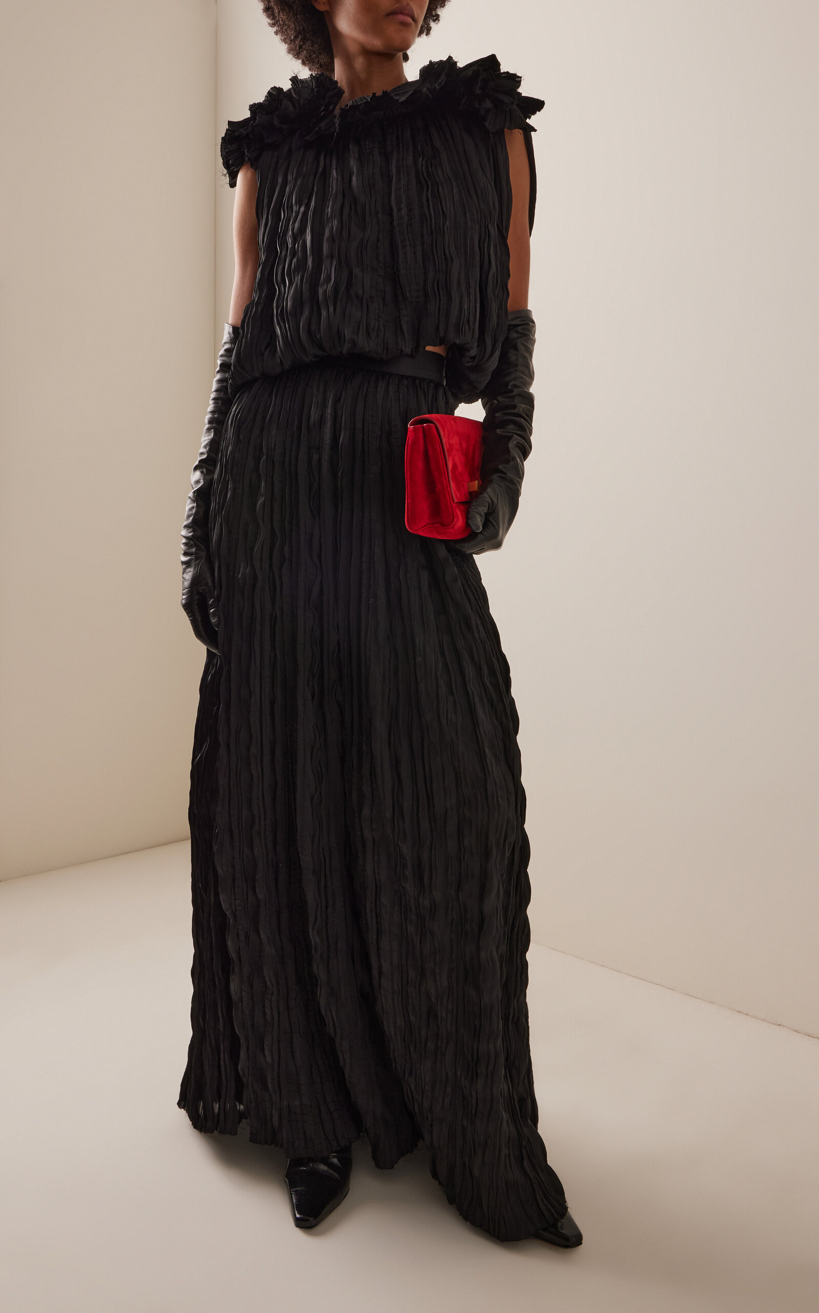 Emma Pleated Satin Top black - 4