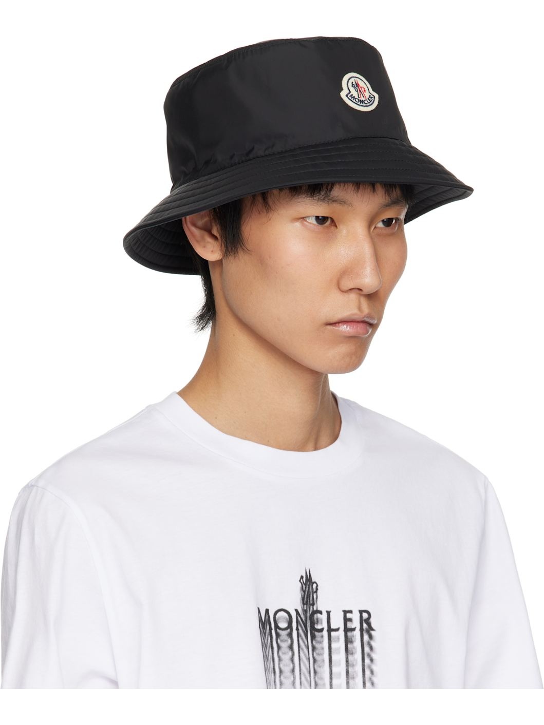 Black Water-Repellent Bucket Hat - 2