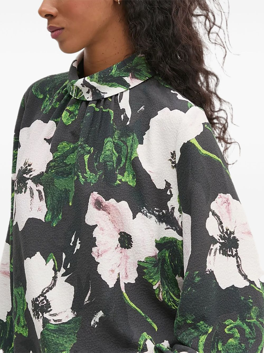 floral-print mock-neck blouse - 4