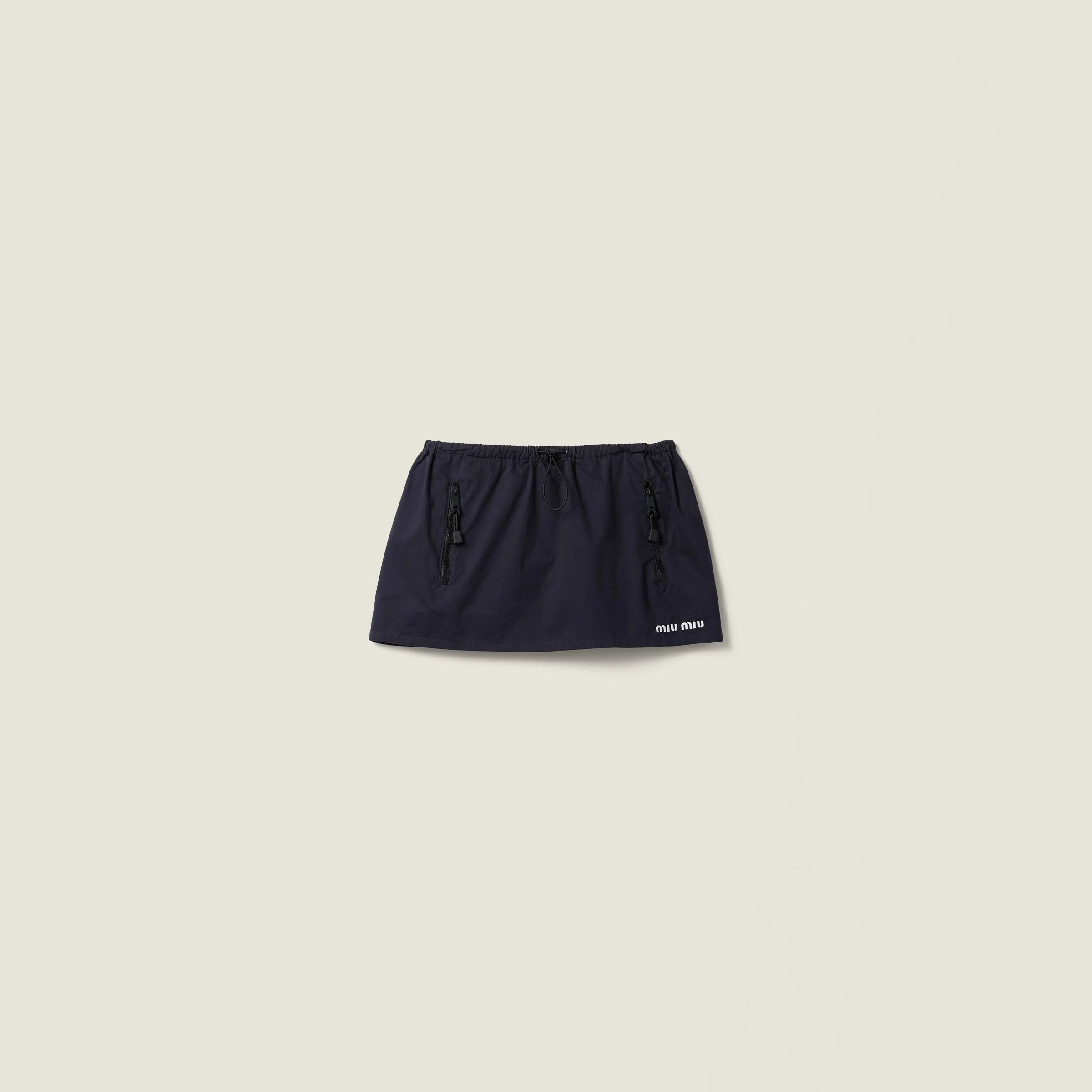 Washed gabardine miniskirt - 1