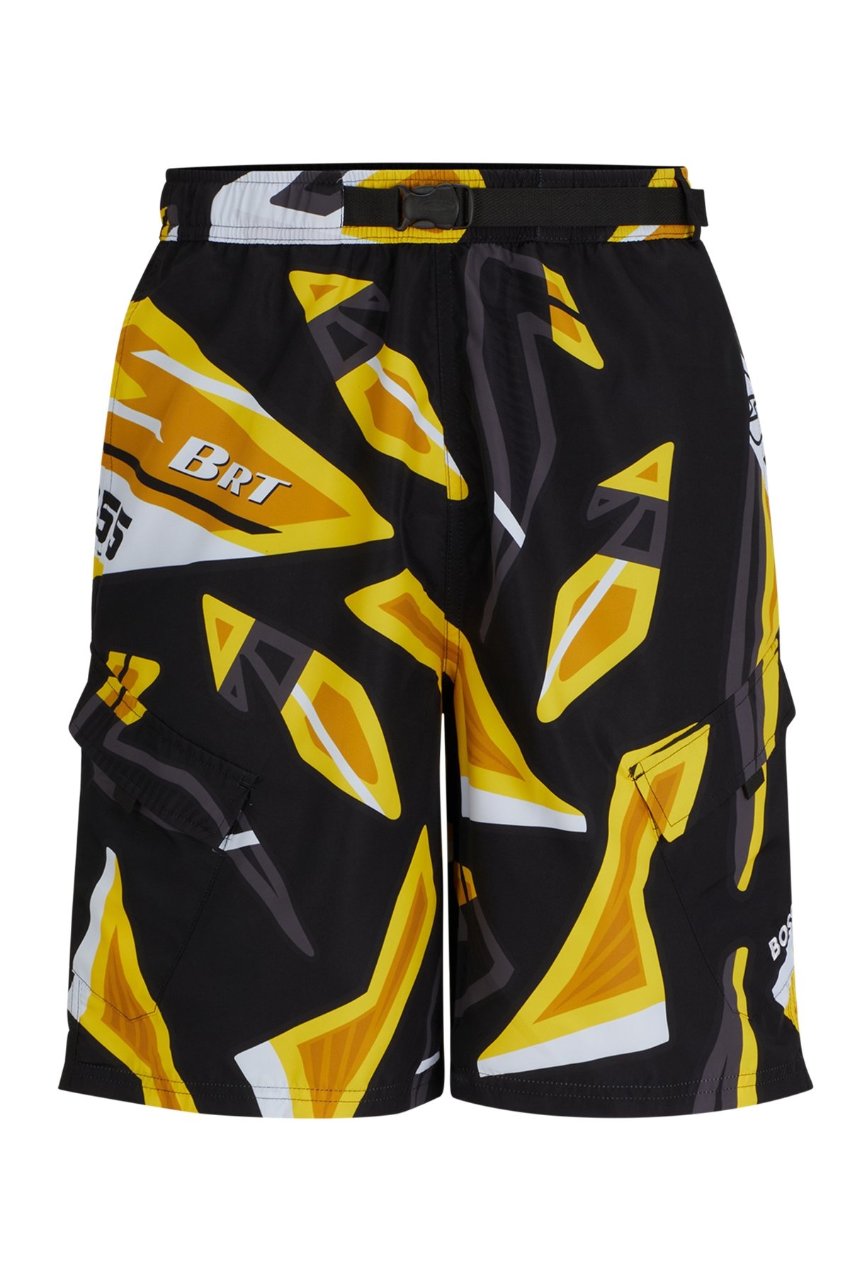 QUICK-DRYING SWIM SHORTS IN SEASONAL-PRINT RECYCLED FABRIC - 1