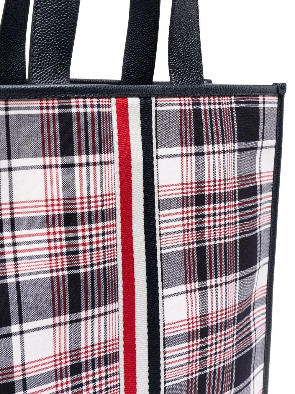 vertical RWB-webbing stripe tote bag - 4