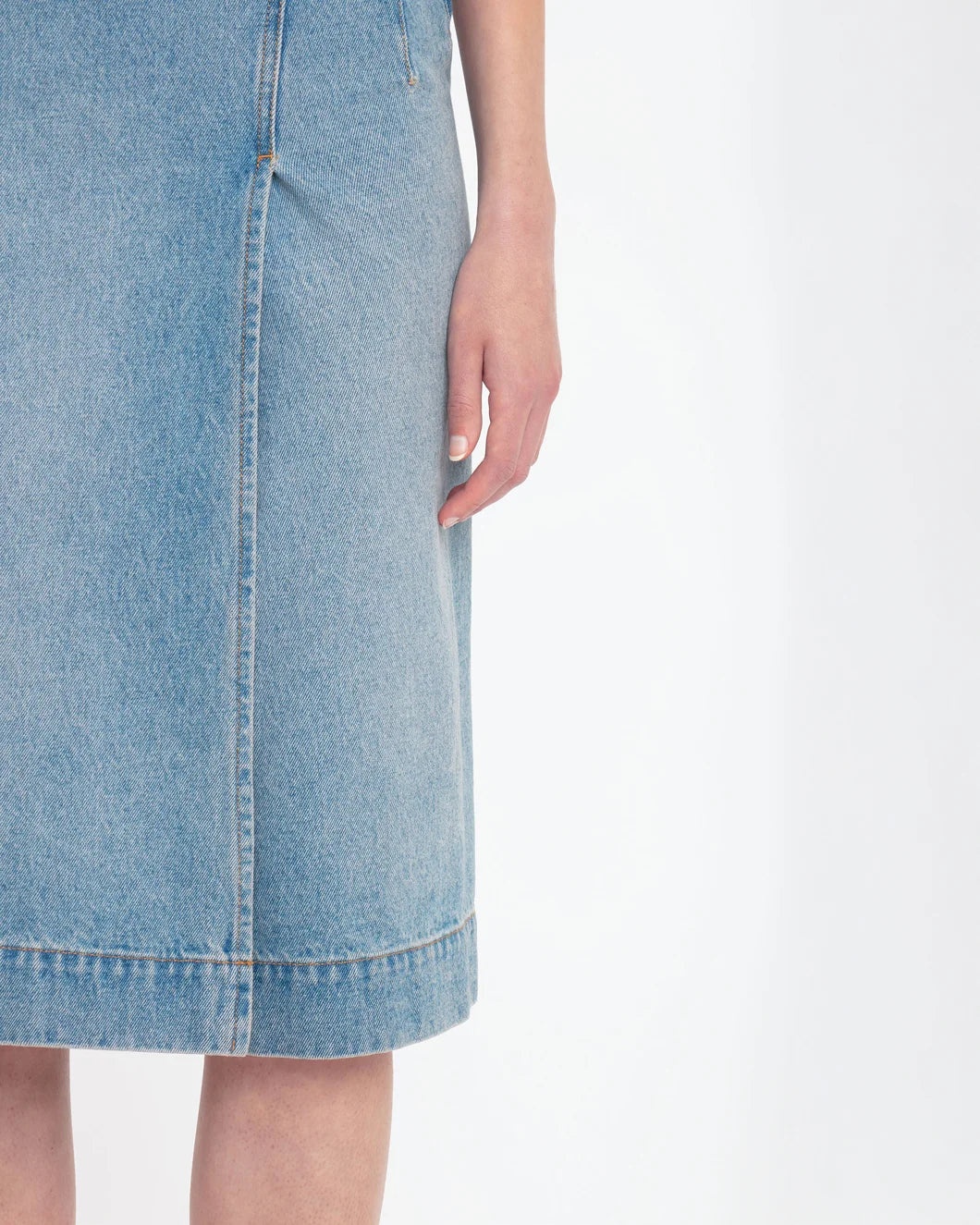 DENIM WRAP DETAIL SKIRT - 5
