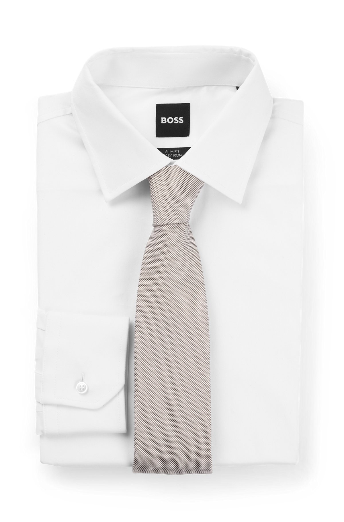 STRUCTURED TIE IN SILK-COTTON JACQUARD - 3