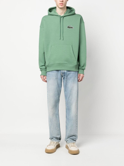 LACOSTE embroidered-logo cotton hoodie sweatshirt outlook