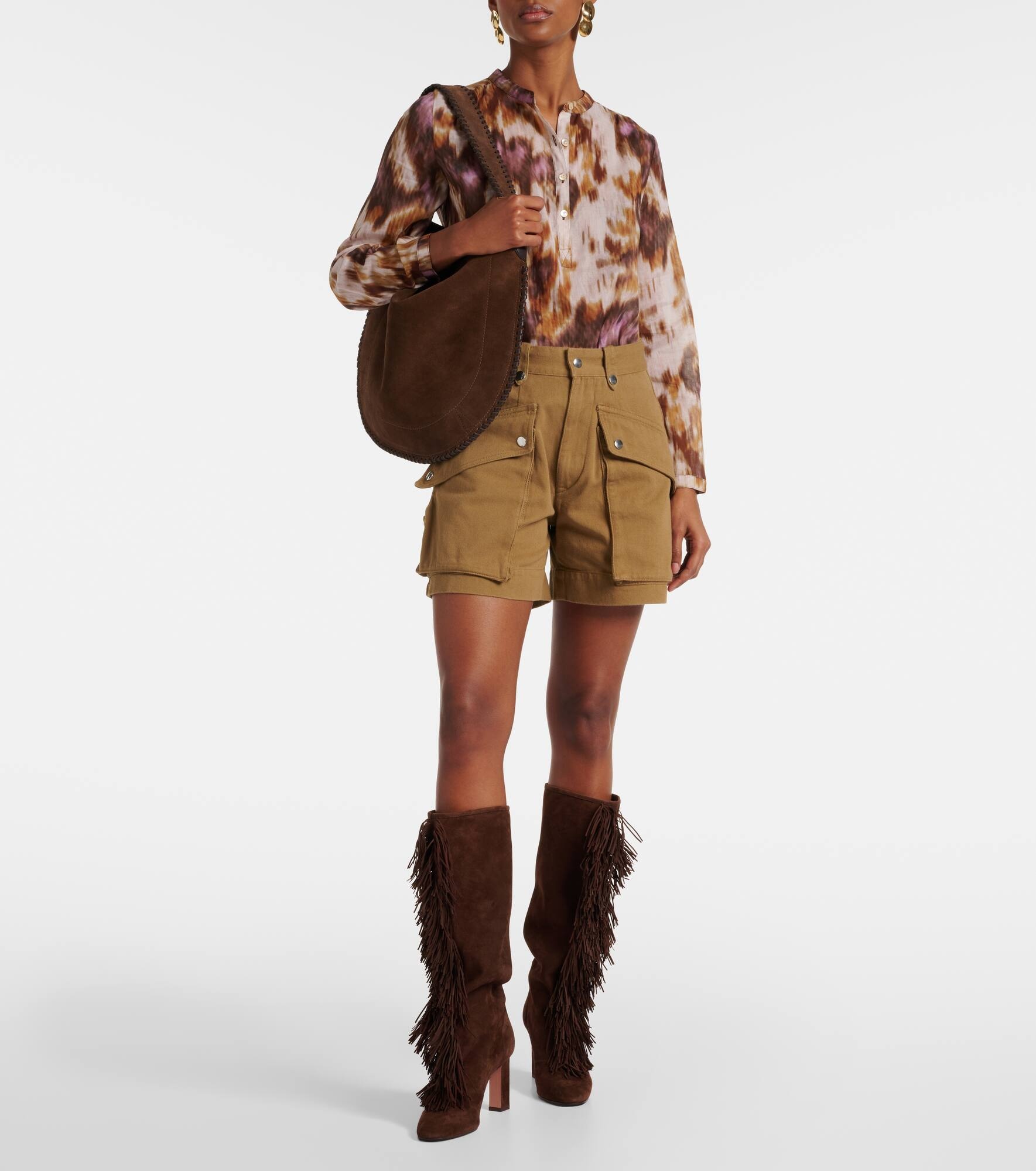 Gytane 85 fringed suede knee-high boots - 3