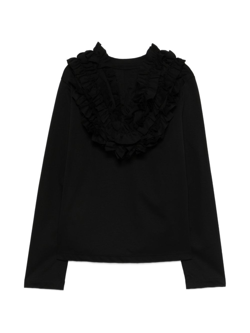 Noir Kei Ninomiya ruffled-collar T-shirt outlook